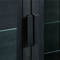 Calypso Black Elm Wood Modular Glass-Door Bookcase Hutches, Set of 8