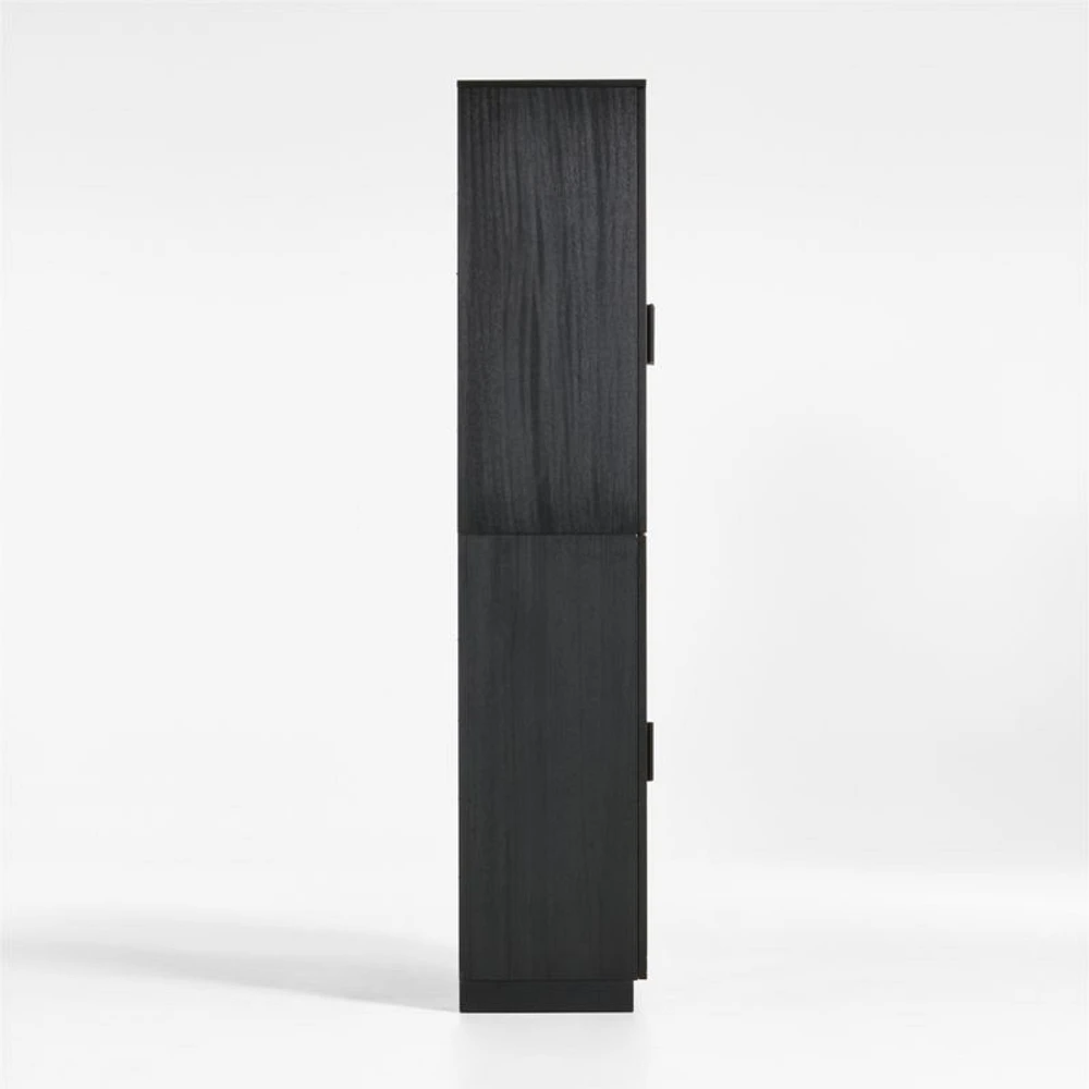 Calypso Black Elm Wood Modular Glass-Door Bookcase Hutches, Set of 8