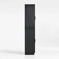 Calypso Black Elm Wood Modular Glass-Door Bookcase Hutches, Set of 8