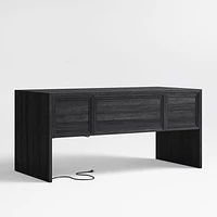 Calypso 64" Black Wood Desk with Outlets