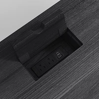 Calypso 64" Black Wood Desk with Outlets