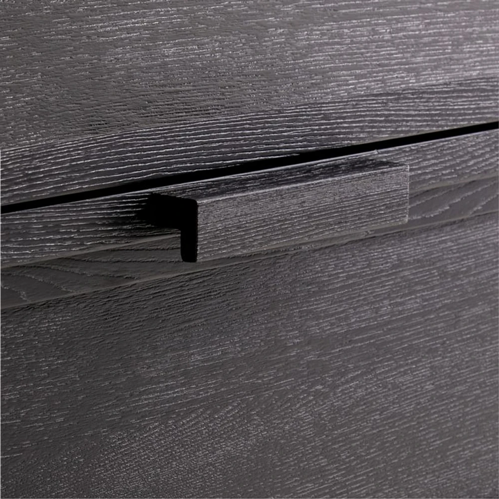 Calypso 64" Black Wood Desk with Outlets
