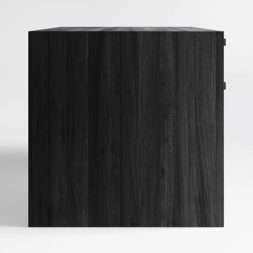 Calypso 64" Black Wood Desk with Outlets