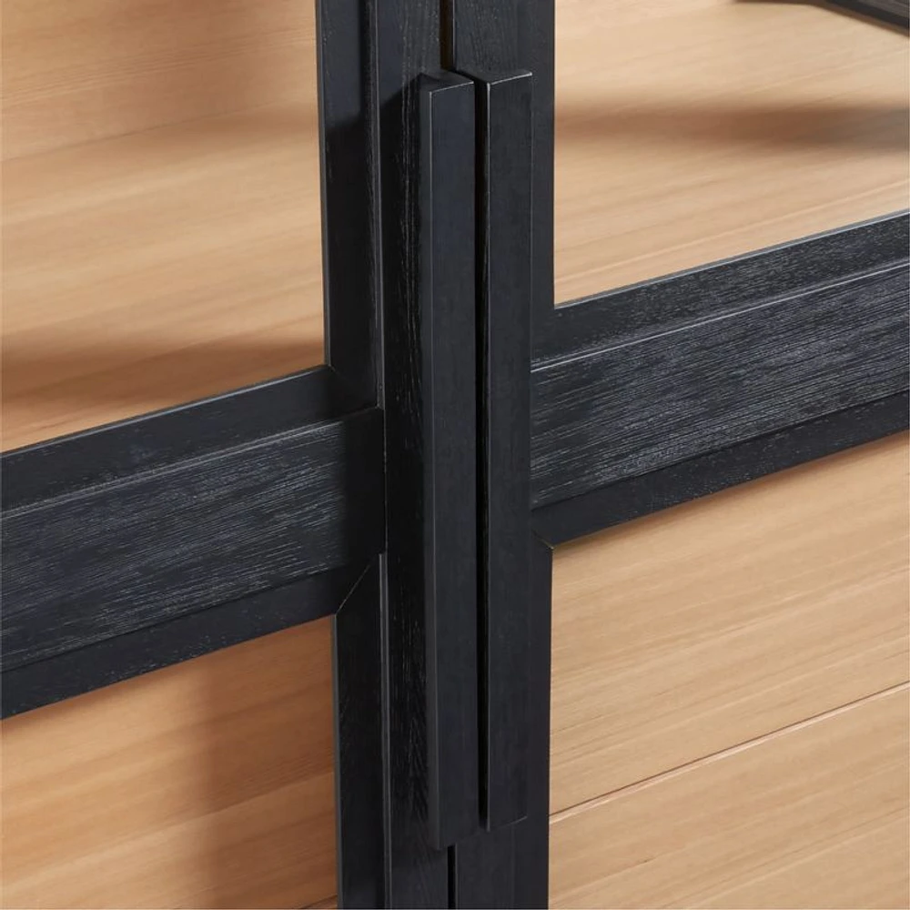 Calypso Large Two-Toned Black Elm Wood Storage Cabinet