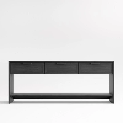 Calypso 72" Rectangular Black Wood Storage Console Table