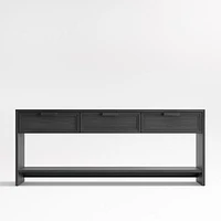 Calypso 72" Rectangular Black Wood Storage Console Table