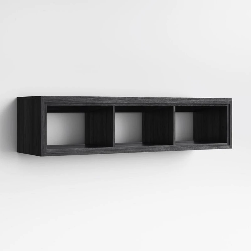 Calypso Black Wood Wall-Mounted Storage
