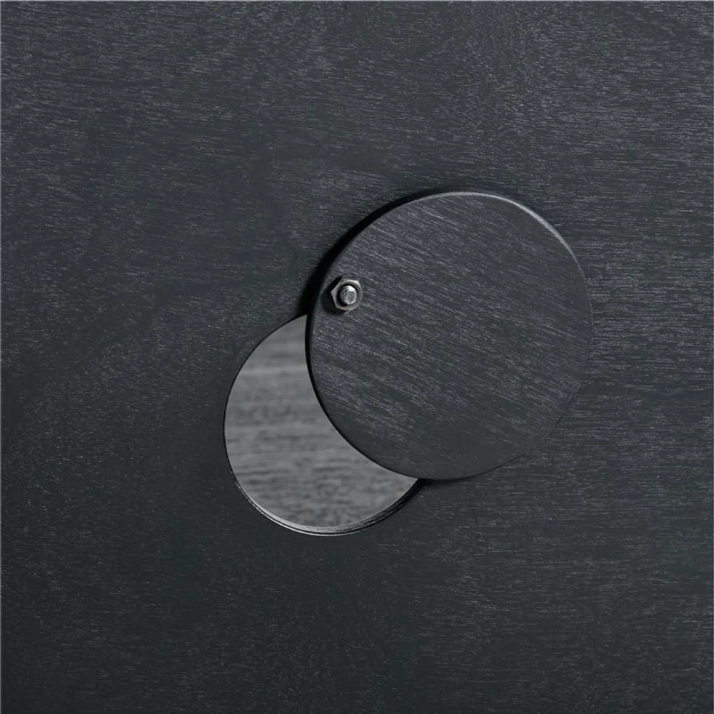 Calypso Black Wood Modular Glass-Door Base and 3 Glass-Door Single Storage
