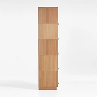 Calypso Natural Elm Wood Single Glass-Door Modular Storage Components, Set of 5