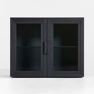 Calypso Black Wood Modular Glass Door Cabinet Base