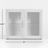 Calypso Natural Elm Wood Modular Glass Door Cabinet Base