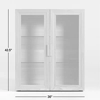 Calypso Natural Elm Wood Modular Glass Door Bookcase Hutch