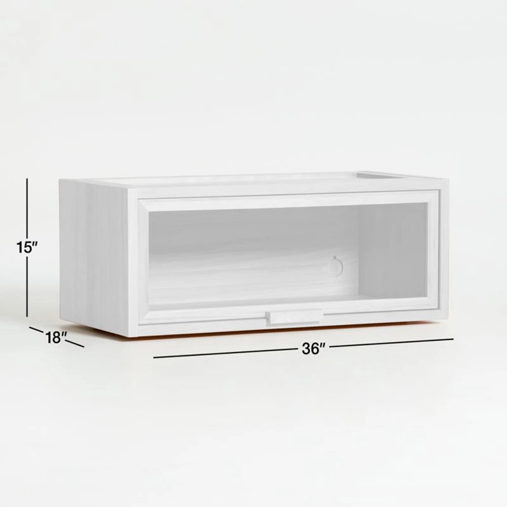 Calypso Natural Elm Wood Modular Single Glass-Door Storage Component