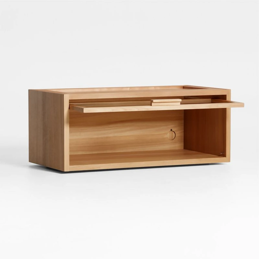 Calypso Natural Elm Wood Modular Single Glass-Door Storage Component