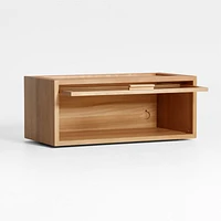 Calypso Natural Elm Wood Modular Single Glass-Door Storage Component