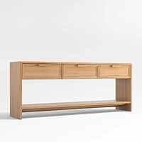 Calypso 72" Rectangular Natural Wood Storage Console Table