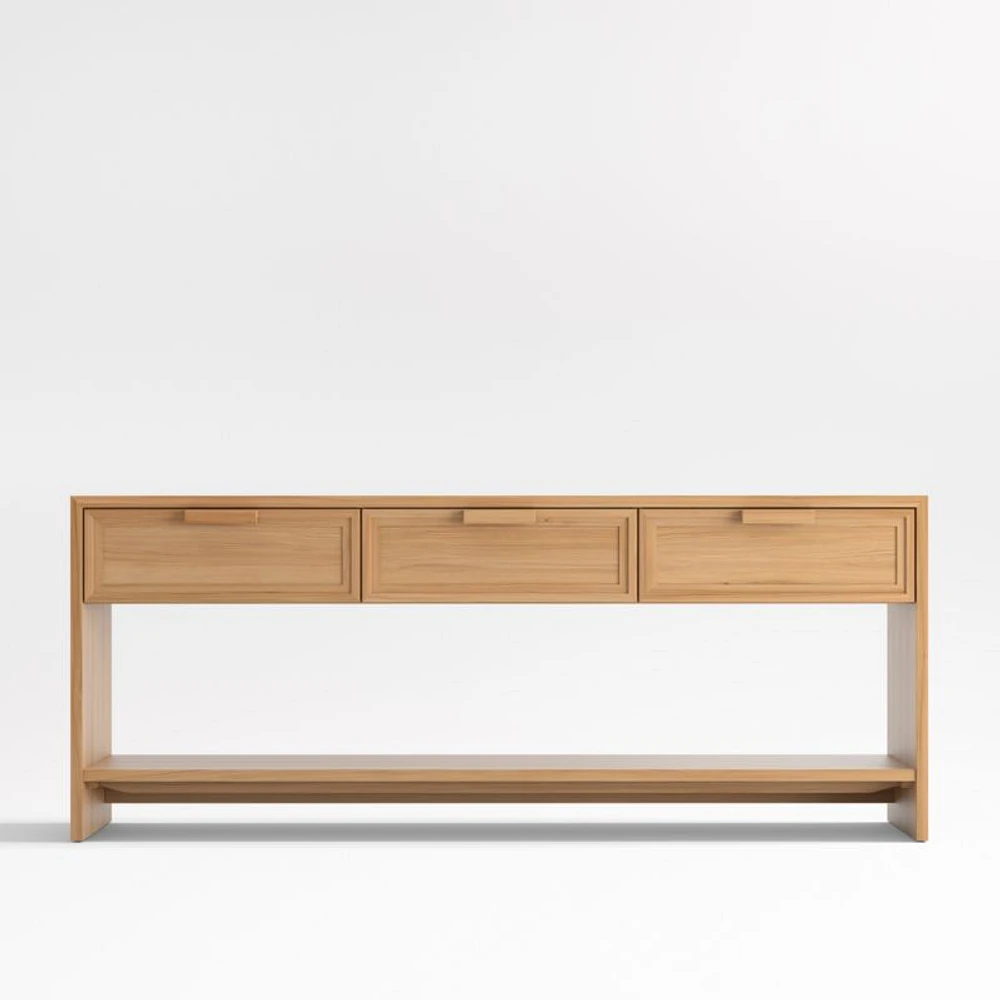Calypso 72" Rectangular Natural Wood Storage Console Table