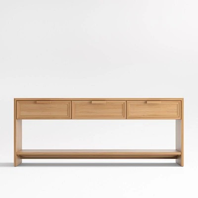 Calypso 72" Rectangular Natural Wood Storage Console Table