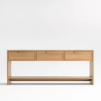 Calypso 72" Rectangular Natural Wood Storage Console Table
