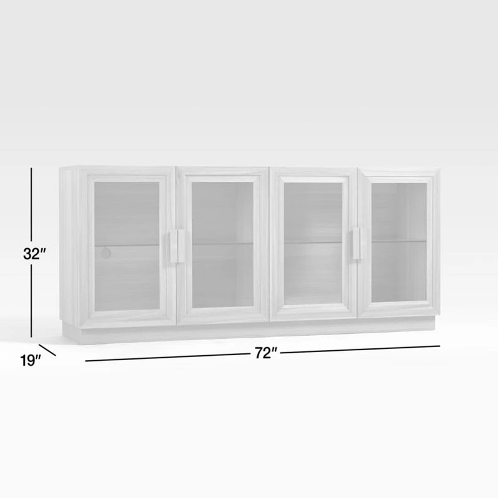 Calypso 72" Elm Natural Wood Storage Media Console with Glass Doors