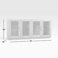 Calypso 72" Elm Natural Wood Storage Media Console with Glass Doors