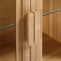 Calypso 72" Elm Natural Wood Storage Media Console with Glass Doors