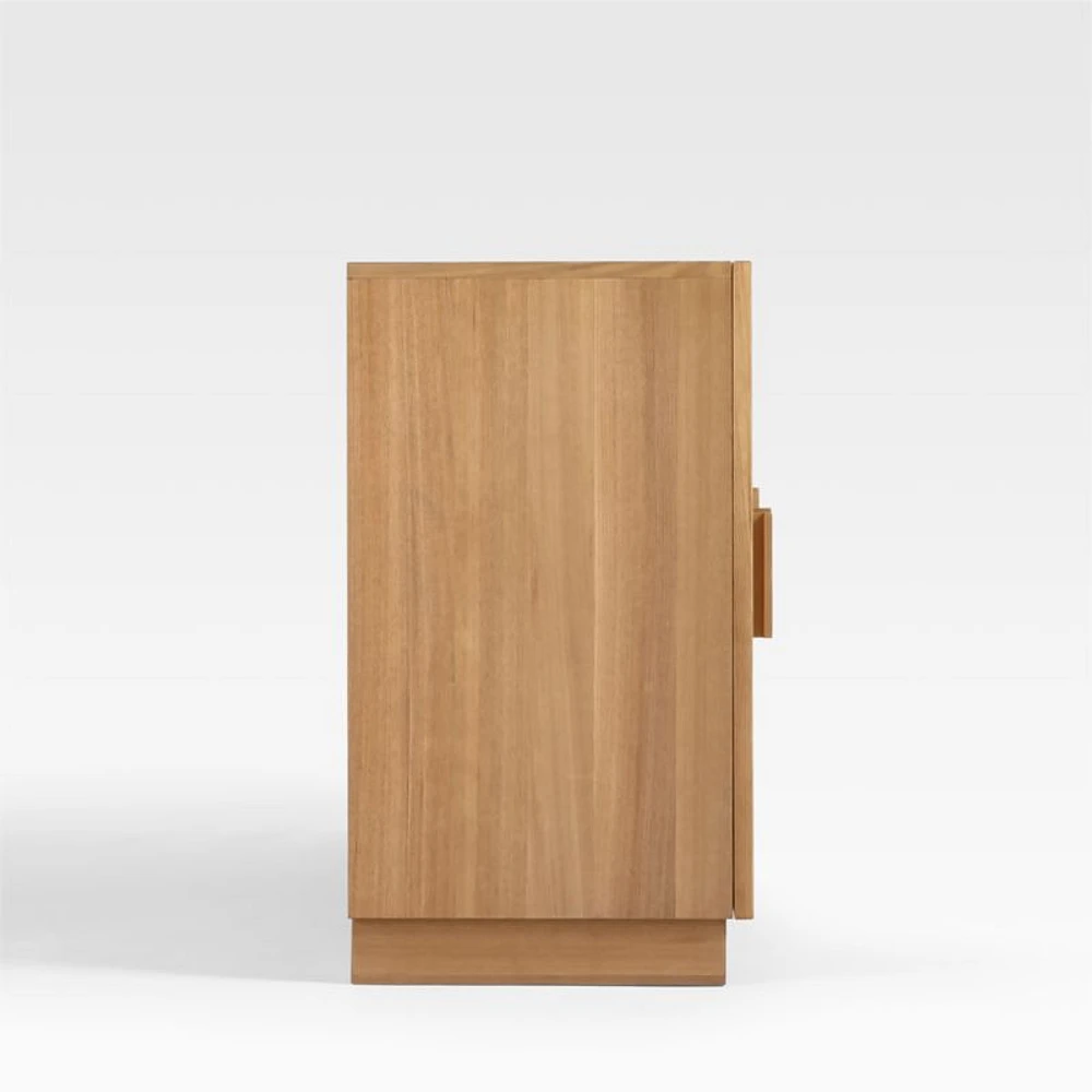 Calypso 72" Elm Natural Wood Storage Media Console with Glass Doors
