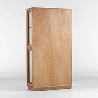 Calypso Glass and Natural Wood Storage Cabinet