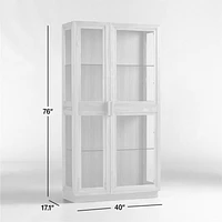 Calypso Glass and Natural Wood Storage Cabinet