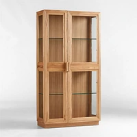 Calypso Glass and Natural Wood Storage Cabinet