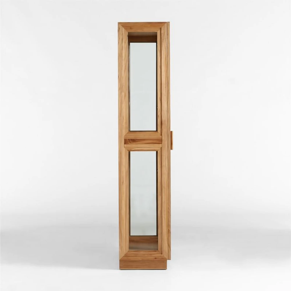 Calypso Glass and Natural Wood Storage Cabinet
