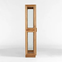 Calypso Glass and Natural Wood Storage Cabinet