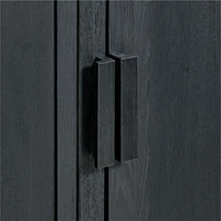 Calypso Black Wood Modular Elm Wood-Door Base and Bookshelf Hutch