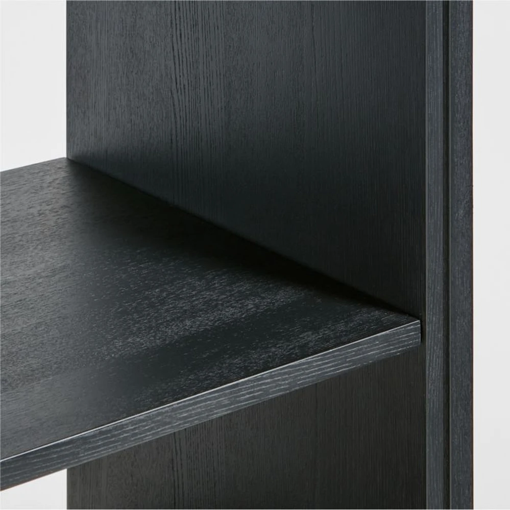 Calypso Black Wood Open Modular Bookcase Hutch