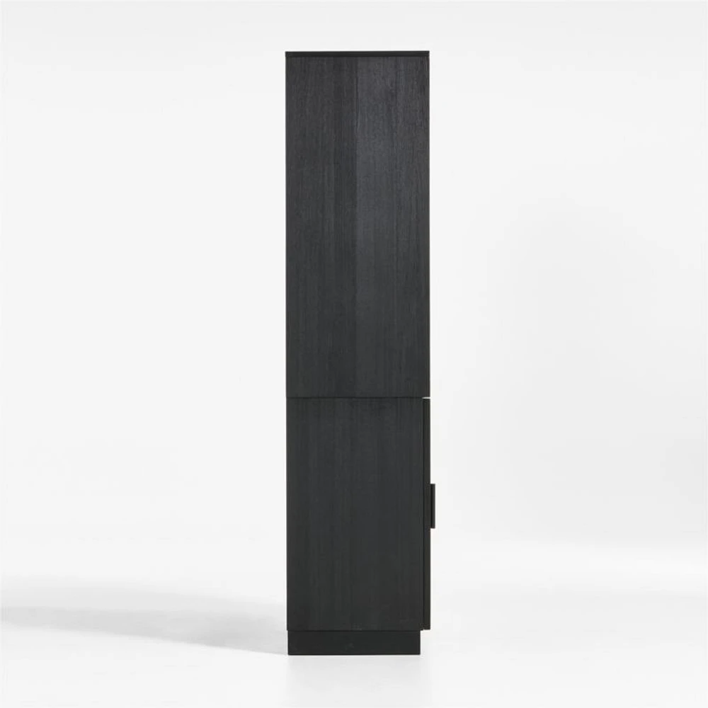 Calypso Black Wood Modular Elm Wood-Door Base and Bookshelf Hutch