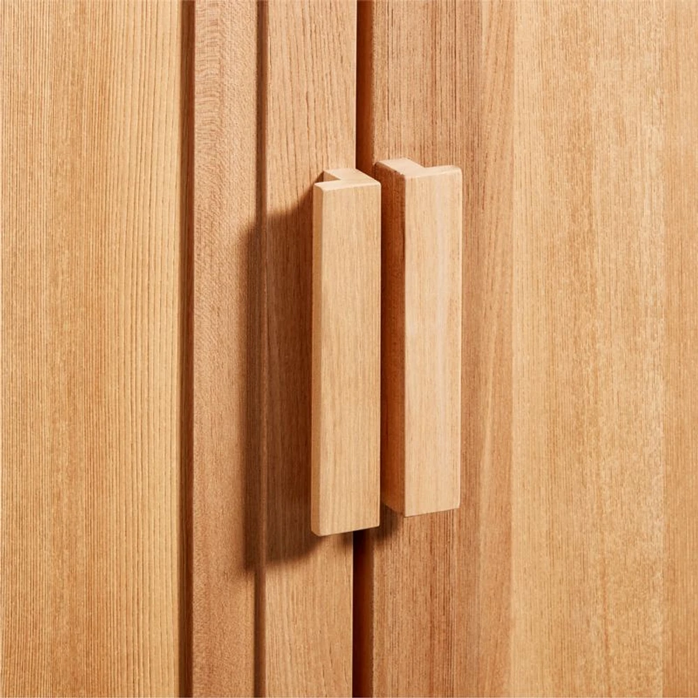 Calypso Natural Elm Modular Wood-Door Base and Bookshelf Hutch
