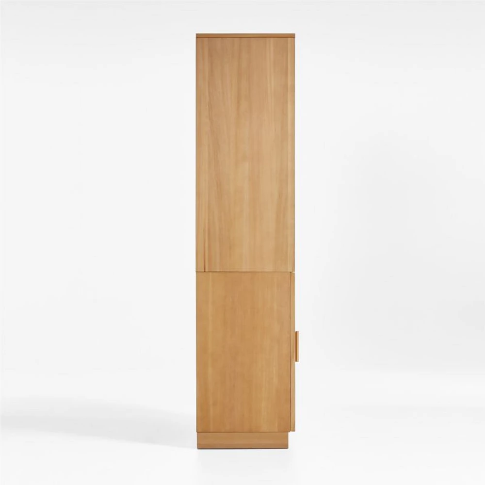 Calypso Natural Elm Modular Wood-Door Base and Bookshelf Hutch