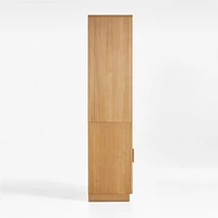 Calypso Natural Elm Modular Wood-Door Base and Bookshelf Hutch
