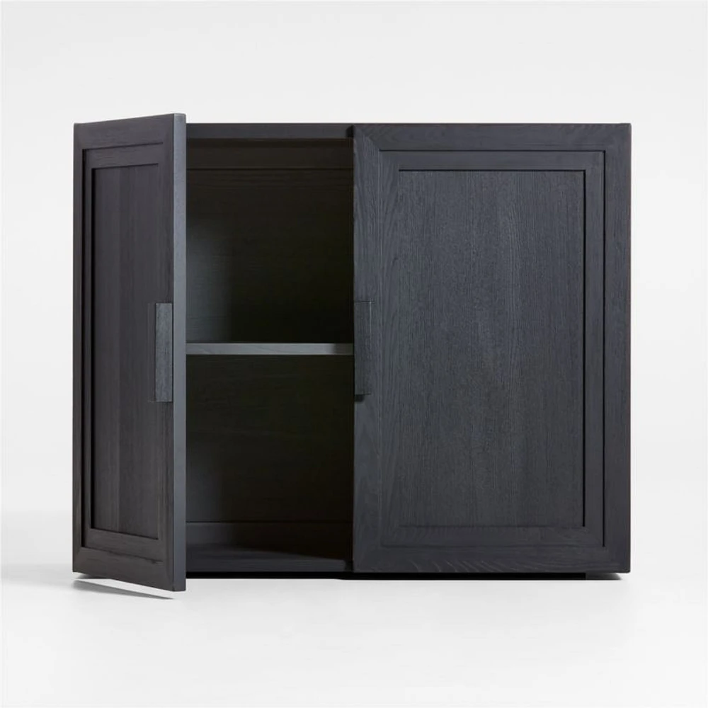 Calypso Black Modular Wood Cabinet Base with Doors