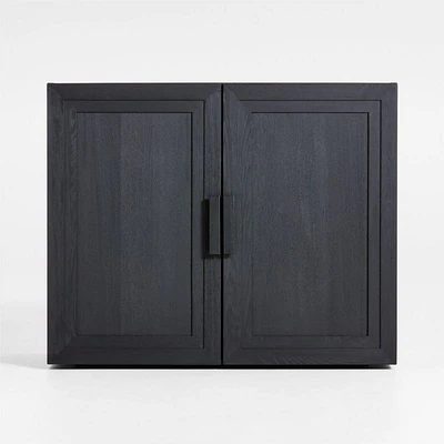 Calypso Black Modular Wood Cabinet Base with Doors