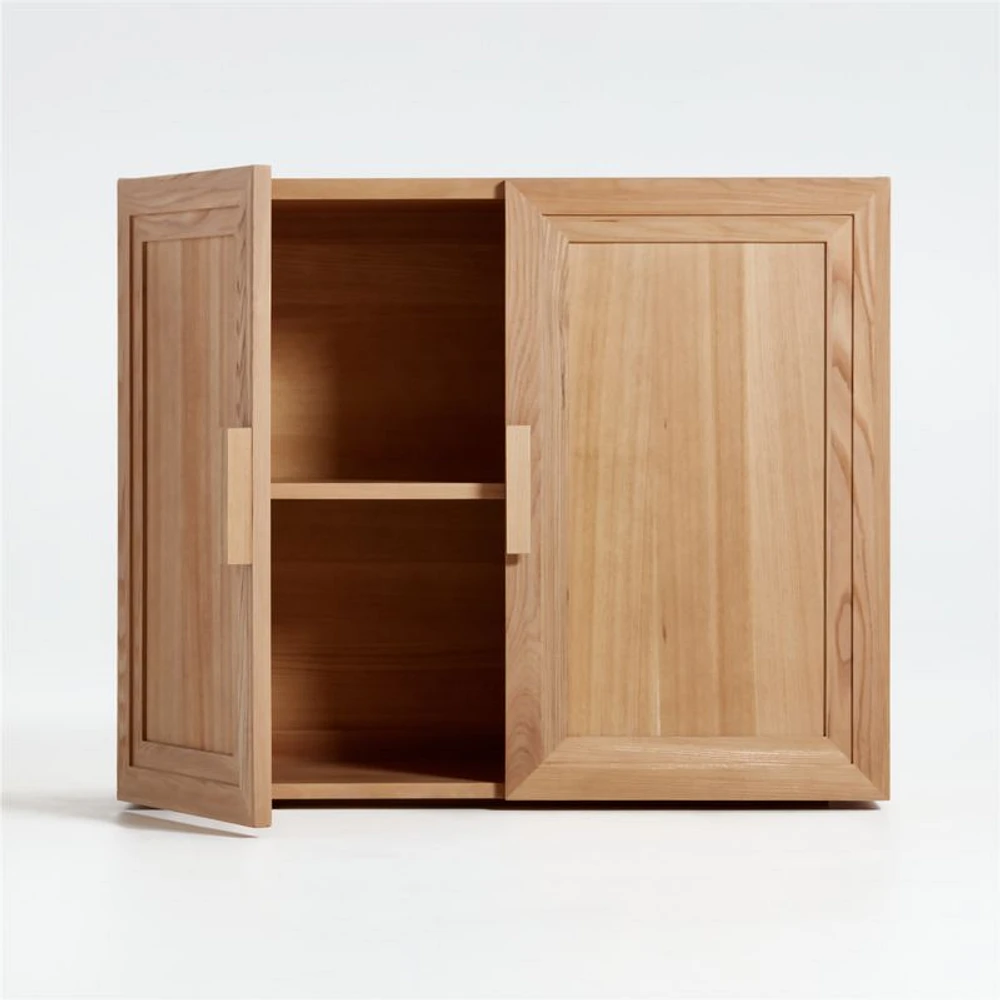 Calypso Natural Elm Wood Cabinet Base with Doors