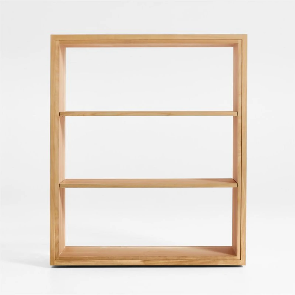Calypso Natural Elm Wood Open Modular Bookcase Hutch