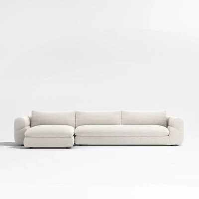 Cambria Bouclé 2-Piece Left-Arm Chaise Sectional Sofa