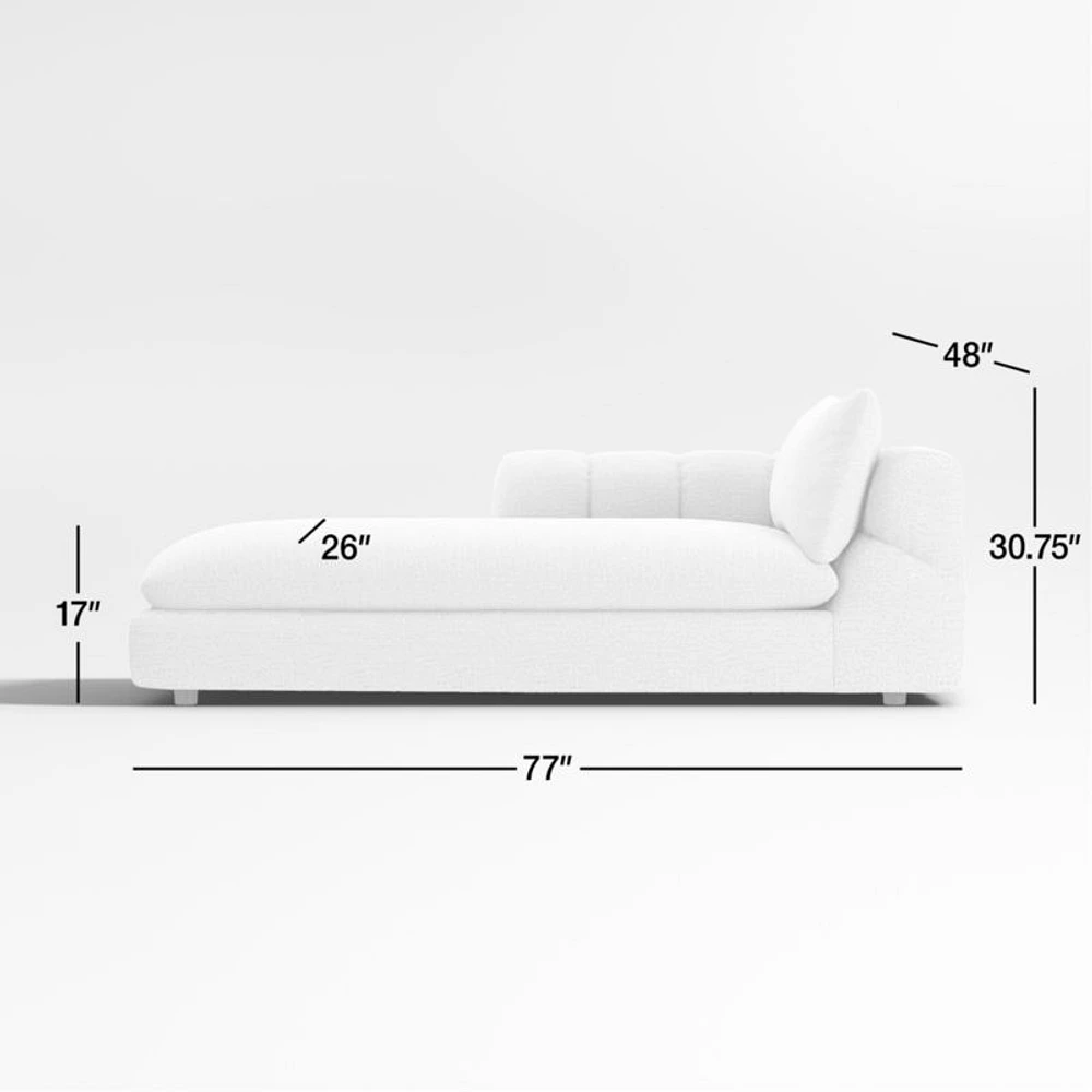Cambria Bouclé Left-Arm Chaise Lounge