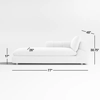 Cambria Bouclé Left-Arm Chaise Lounge