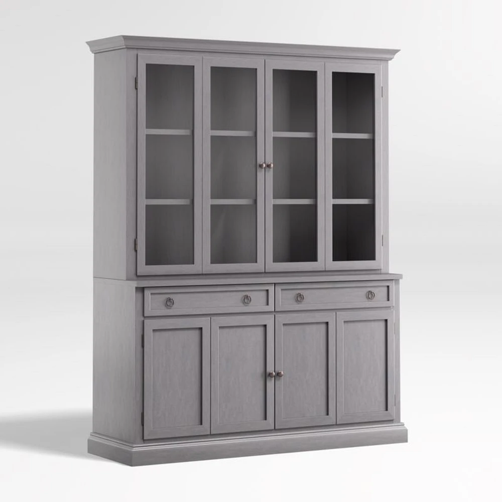 Cameo Dove Grey 2-Piece Entertainment Center with Wood and  Glass Doors