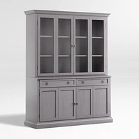 Cameo Dove Grey 2-Piece Entertainment Center with Wood and  Glass Doors