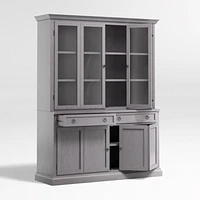 Cameo Dove Grey 2-Piece Entertainment Center with Wood and  Glass Doors