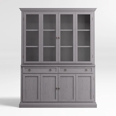Cameo Dove Grey 2-Piece Entertainment Center with Wood and  Glass Doors