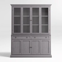 Cameo Dove Grey 2-Piece Entertainment Center with Wood and  Glass Doors